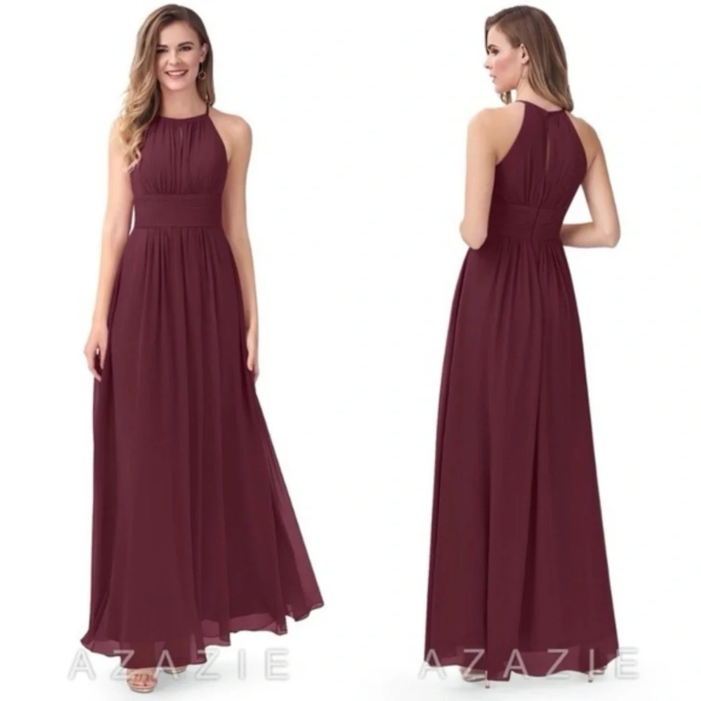 Azazie Bridesmaids Dress in Cabernet Wine Burgundy - Picture 1 of 9